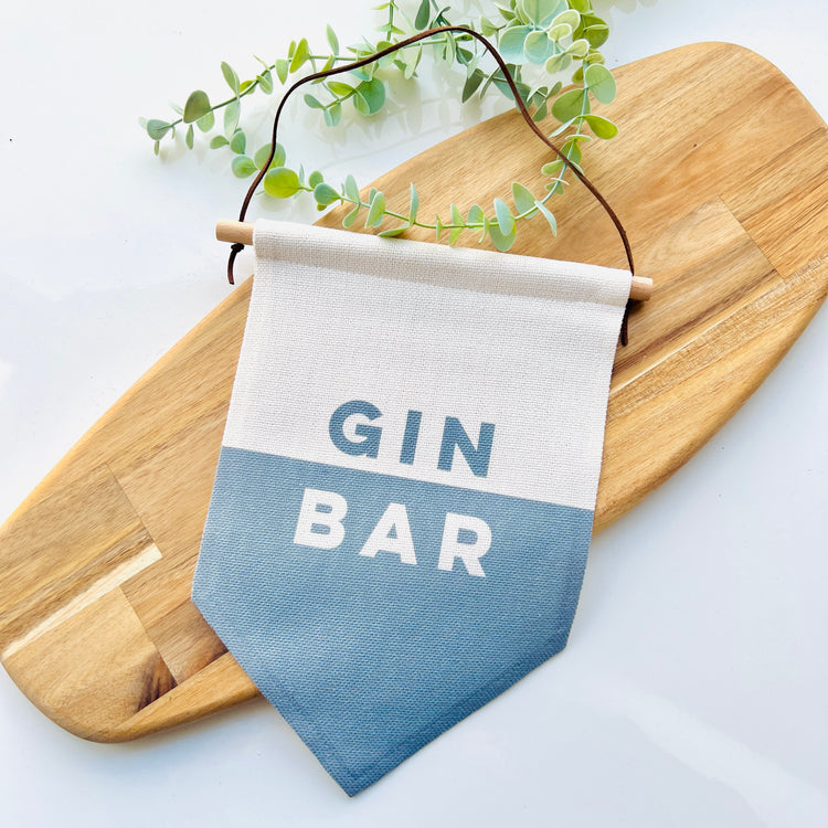 Gin Bar Linen Wall Hanging Banner