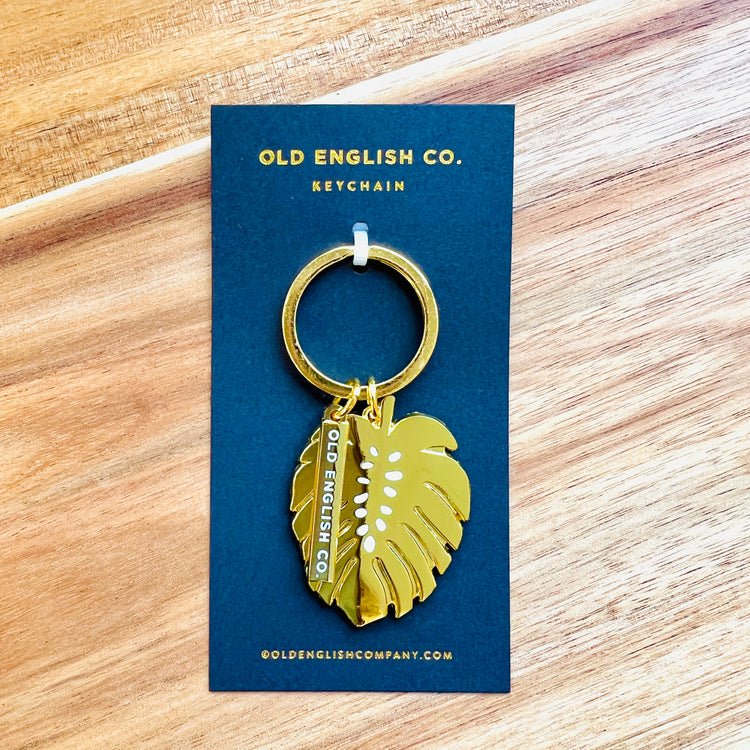 Old English Company Monstera Leaf Keychain