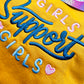 Children's Girls Support Girls Embroidered Sweatshirt - Mustard