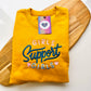 Children's Girls Support Girls Embroidered Sweatshirt - Mustard