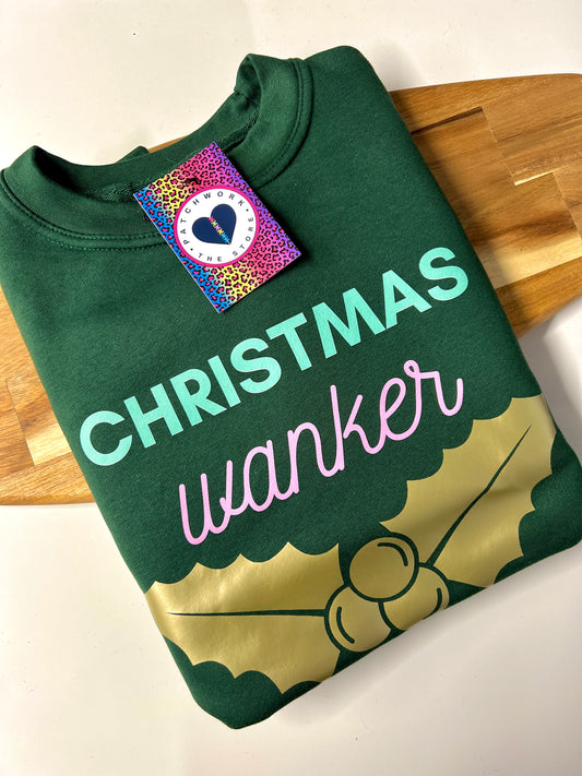 Bottle Green Christmas W@nker Unisex Adult Sweatshirt