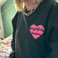 Black Unisex Adults "Delightfully Broken" Embroidered Sweatshirt