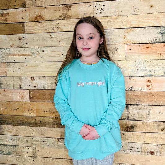 Children's Big Naps Girl Embroidered Vegan Sweatshirt