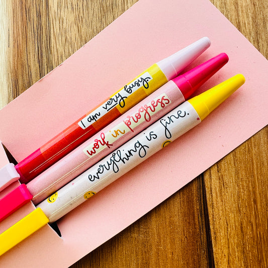 Black Ink Smiles Pen Set