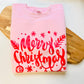 Baby Pink and Red Merry Christmas Unisex Adult Sweatshirt