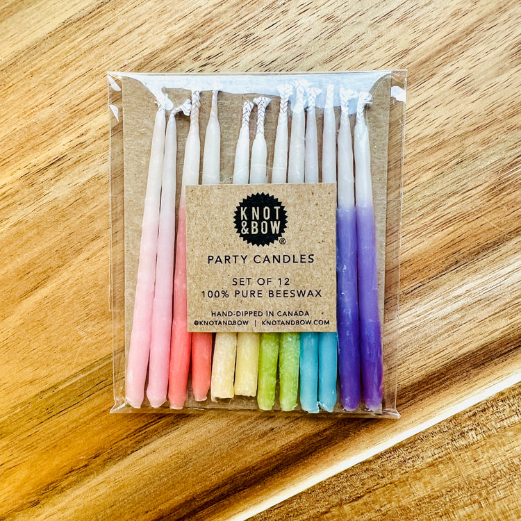 Knot & Bow Assorted Beeswax Ombre Birthday Candles