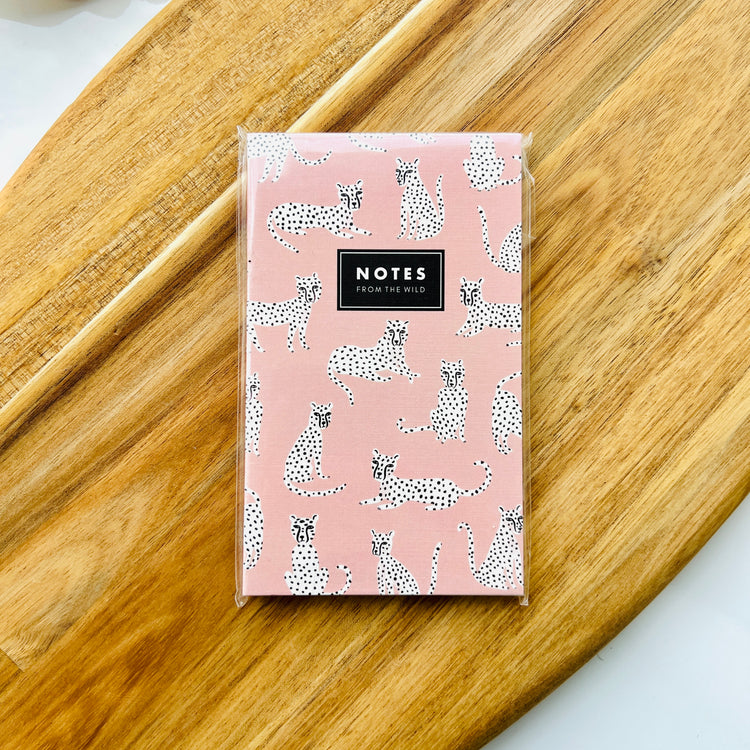 Pink Notes From The Wild Mini Notepad - Leopard