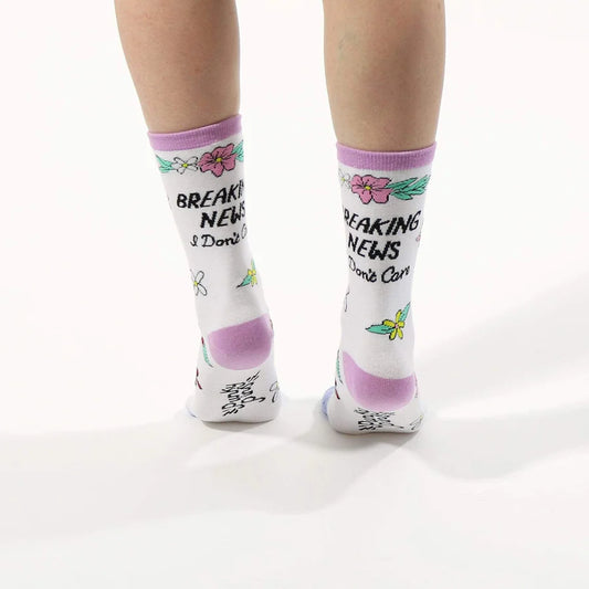 Breaking News I Don't Care Sassy Socks