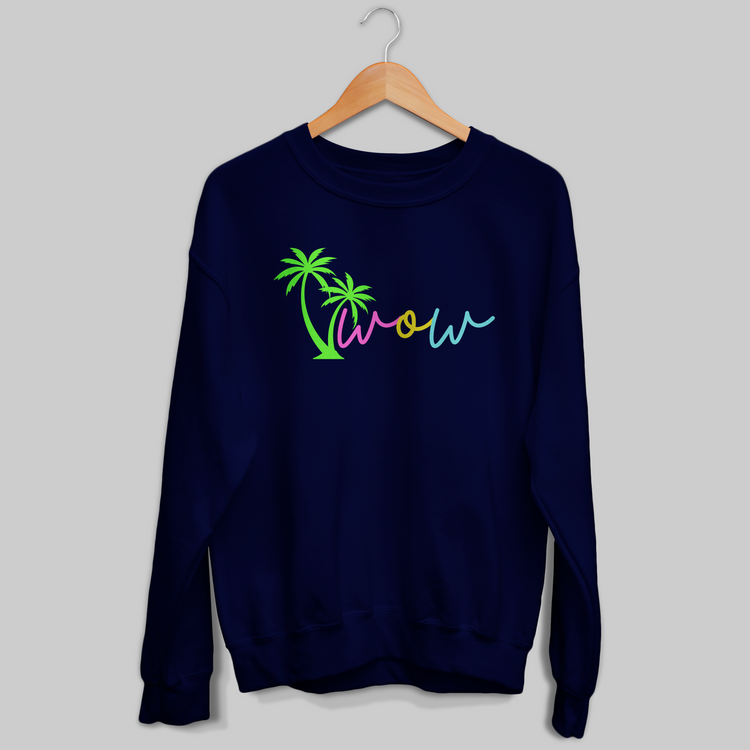 Unisex Adults "Wilby's Wow" Neon Embroidered Unisex Organic Sweatshirt